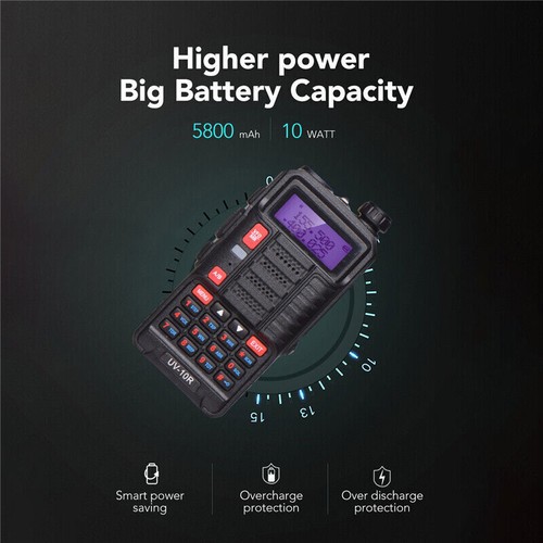 50KM BAOFENG UV-10R Plus III UHF/VHF FM Radio Walkie-Talkie Hand-Funkgerät 128CH - Bild 5 von 22