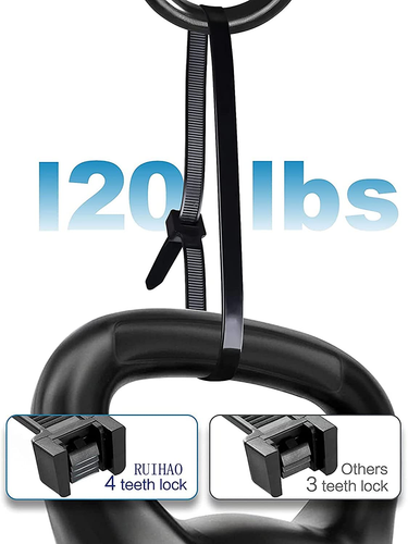Large Zip Ties 18 Inch Black Extra Long Cable Ties Heavy Duty Outdoor 120 Lbs - Picture 7 of 12