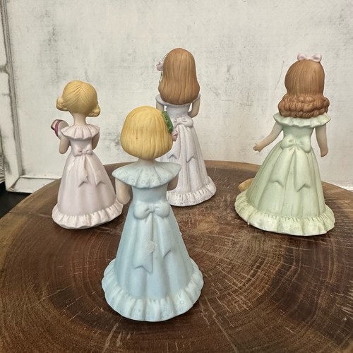 Vintage 80s GROWING UP BIRTHDAY GIRLS Set of 4 - 5 6 7 8 Blonde Brunette - Picture 2 of 12