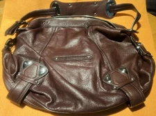 B. Makowsky Brown Leather Soft Shoulder Bag St. Tropez New