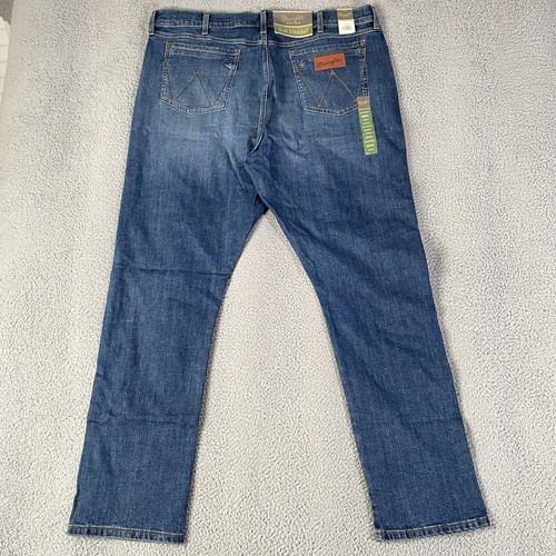 Wrangler Retro Slim Straight Jeans Mens 42x34 Blue High Cowboy Western Rodeo NEW