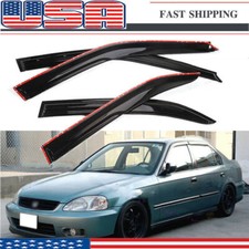 For 96-2000 Honda Civic Sedan 4dr Jdm Window Visors Rain Guards Deflectors 3j For 96-2000 Honda Civic Sedan 4dr Jdm Window Visors Rain Guards Deflectors 3j