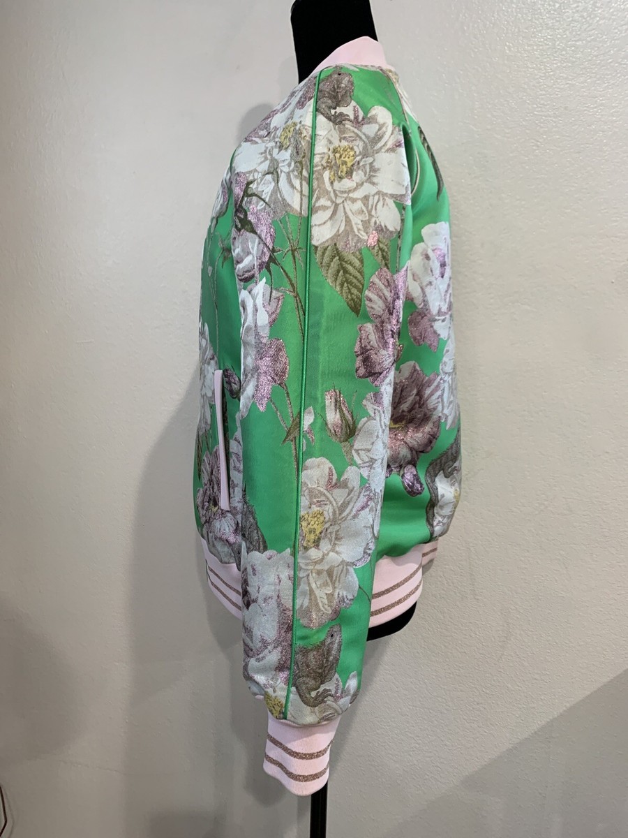Ted Baker Anjelie Iguazu Jacquard Green Floral Bomber Jacket 2 | eBay