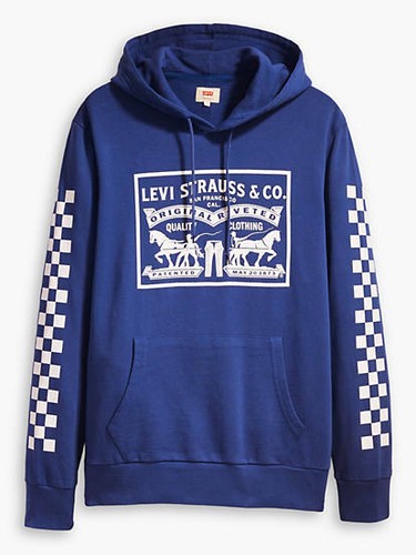Levis Logo Graphic Pullover Hoodie Blue 