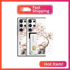 MUQR Compatible for Samsung Galaxy S23 Ultra Case with Card Holder Cute - Kawaii