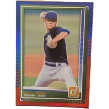 2025 Panini Donruss - Jack Leiter #94 (Texas Rangers, Baseball) Red and Blue