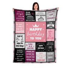 Happy Birthday Blanket Gifts For Women Girls Mom Daughter Wife 50x60 Inch