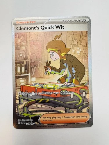 Pokémon TCG Trainer Card Clemont's Quick Wit Rare Holo, 243/191, Surging Sparks