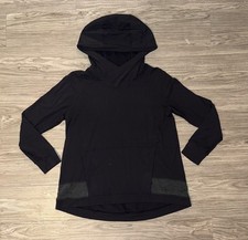 Lululemon Loose Fit Pullover Running Jacket Women s Size 6 Black Hooded Pockets