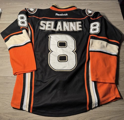 Teemu Selanne Anaheim Ducks Jersey CCM Reebok Men’s Size 48 Black NHL Hockey