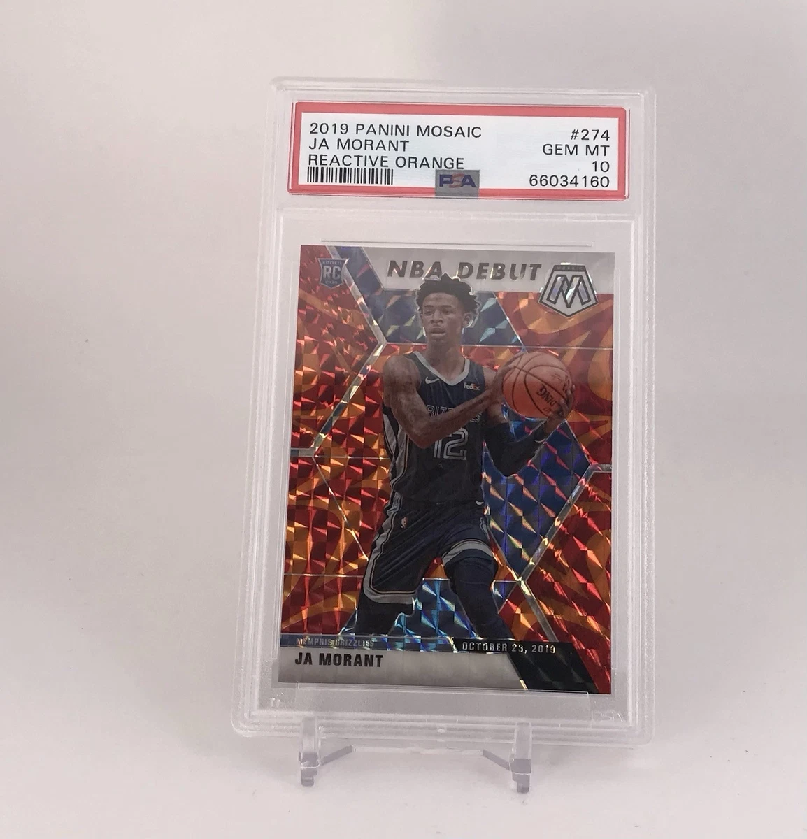 Panini Mosaic NBA 2019-20 RC Lot 2 Karten Ja Morant NBA Debut #274 PSA10/9