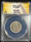 1854-O Seated Liberty Quarter 25C ANACS EF40 DETAILS NICE BETTER GRADE COIN!!