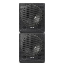 Vonyx 18" Passive Subwoofer Pair, 1000W Bass DJ PA Speaker System