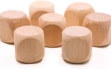 10 Pcs Wooden Dice, 6 Sided Blank Dice Round Corner Cube DIY Graffiti Crafts ...