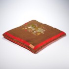 Vtg Olive Green Red Embroidered Floral Needlepoint Throw Pillow 17" — photo 3