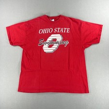Vintage 90s Hanes Ohio State Swimming Red Single Stitch Mens Size XL Made In USA