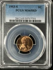 1953-S 1C RD Lincoln Wheat One Cent  PCGS MS65RD  35717751