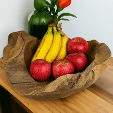 Teakholzschale Teakholz Schale Obstschale Schlüsselschale Holz Schale Ø40cm