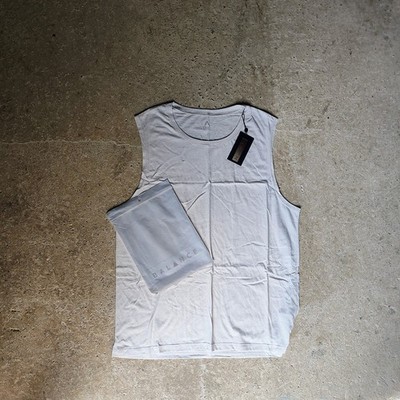 Herren Silber/Weiß Balance Athletica Muskel Tank Top/Weste Größe XXL Brandneu