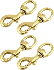 4 Pack Brass Swivel Flag Clips Spring Snap Hooks 3in for Flag Poles Ropes