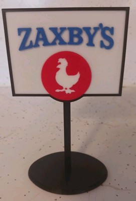 ZAXBY'S Miniature Restaurant Sign. 3d Printed. Approx 6'' Tall.   3.5'' Wide
