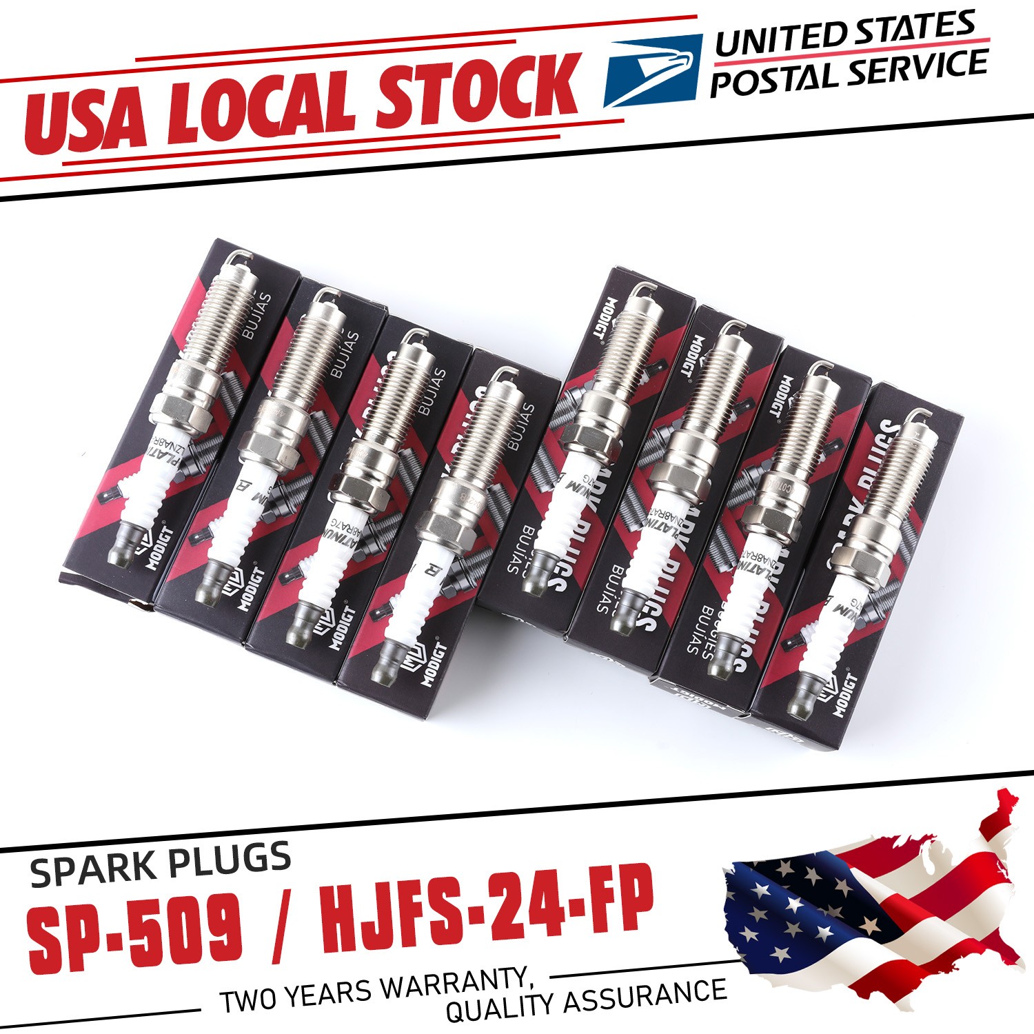 OEM Quality 8 Pcs For Motorcraft SP-509 HJFS24-FP Spark Plugs For Ford, US Stock