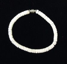 White Shell Bracelet Barrel Clasp 7-1/2-in Classic Style