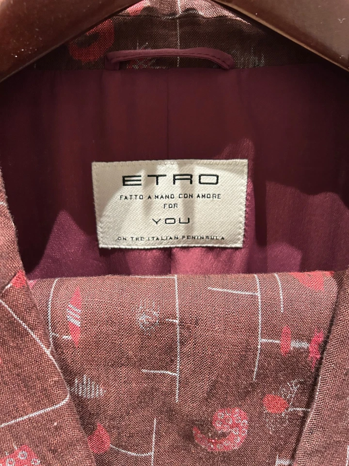 Traje de lino Etro Sixe 56 (IT) de doble botonadura para hombre, nuevo, nunca usado, OBO $800 Foto 3 de 4