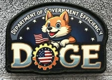 DOGE 2x3 Embroidered Morale Patch Hook Backing Brand New