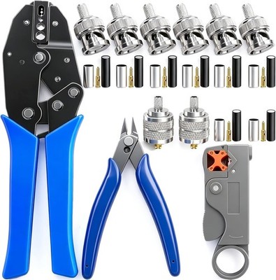 Professional Coaxial Cable Stripper and Crimper Set
