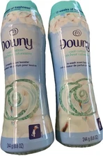 Lot Of 2 Downy Cool Cotton In-Wash Scent Booster Beads 8.6 oz (244 g) each