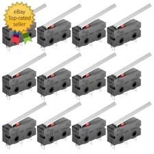 Micro Limit Switch, 2.2 Inch Micro Switch with Lever SPDT 1NO 1NC, 3 Pin Push Bu