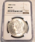 1880 S Morgan Silver Dollar NGC MS64