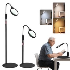 30X 10X Large Floor Magnifying Glass with Light and Stand, Three Lighting Mod...