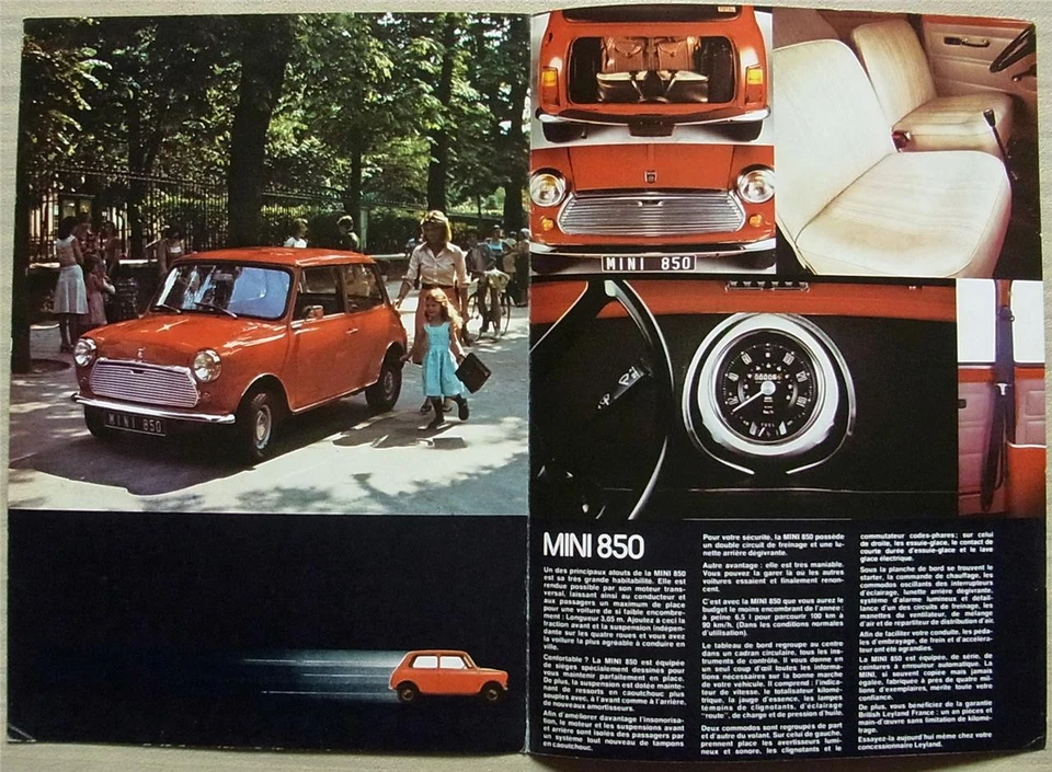 LEYLAND MINI Car Sales Brochure 1977 #BLF 19 FRENCH TEXT 1000 Special 850 VAN - Image 4 of 4