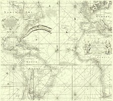 Historic Nautical Map - Atlantic Ocean - Wright 1768 - Vintage Wall Art