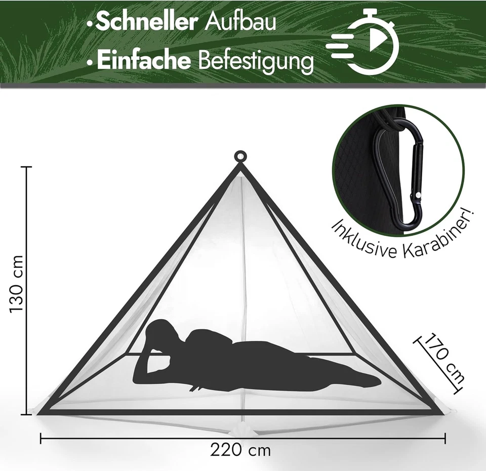 VON STEINEICH® Moskitonetz [Reise] Handliches Reise Moskitonetz | 220cm x 170cm - Bild 2 von 4