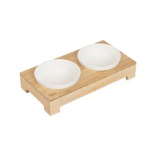 Baxter Bone Small White Two Tone Double Pet Bowl