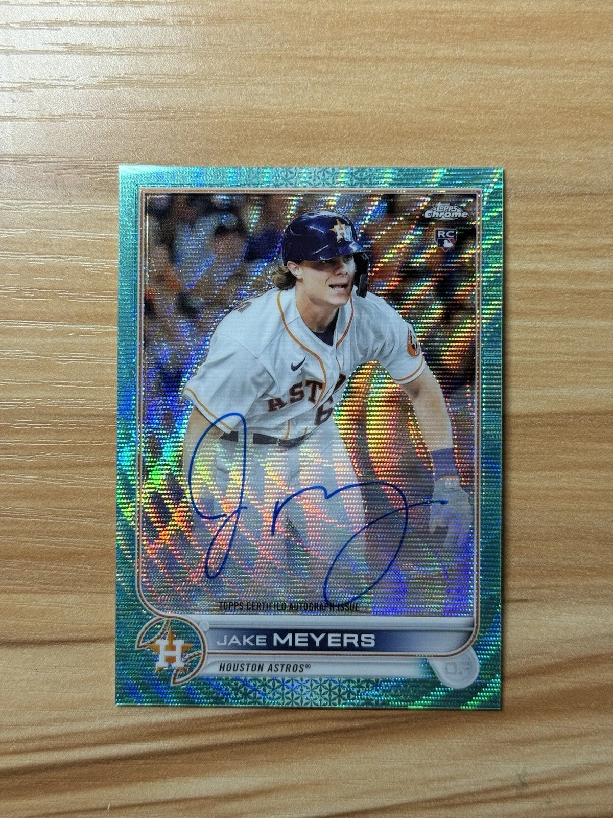 2022 Topps Chrome Jake Meyers Rookie Auto Aqua Wave Refractor /199