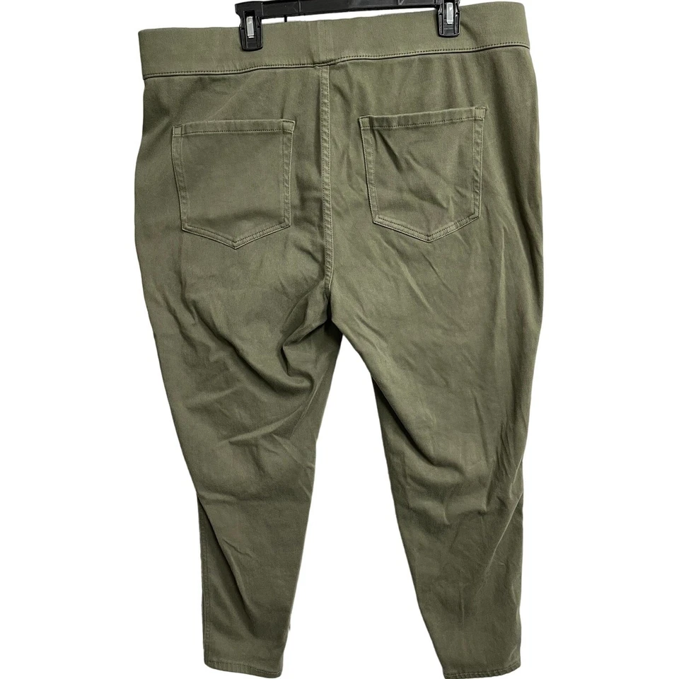 Pantalones Venezia para mujer Plus 20 verde ajustados mezcla de algodón cápsula elástica Foto 2 de 4
