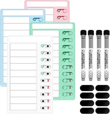 4 Pcs Chore Chart for Kids Multiple Kids Dry Erase Board for Fridge, Magnetic Vi