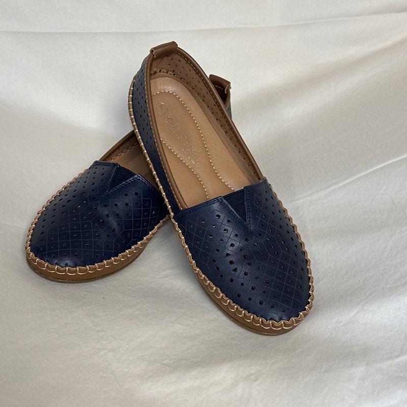 Patricia Pavri Navy Blue Slip-On Shoes Size 7