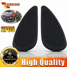 Universal Retro Rubber Motorcycle Tank Sticker Knee Tank Knee Fuel Pad Black