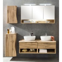 Bad Badezimmer BadmöBel Set HäNgeschrank Unterschrank Spiegelschrank Led Eiche