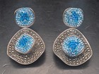 🔥 DESIGNER STERLING SILVER PAVED CZ DANGLE STATEMENT LARGE EARRINGS STUNNING 🔥 — photo 2