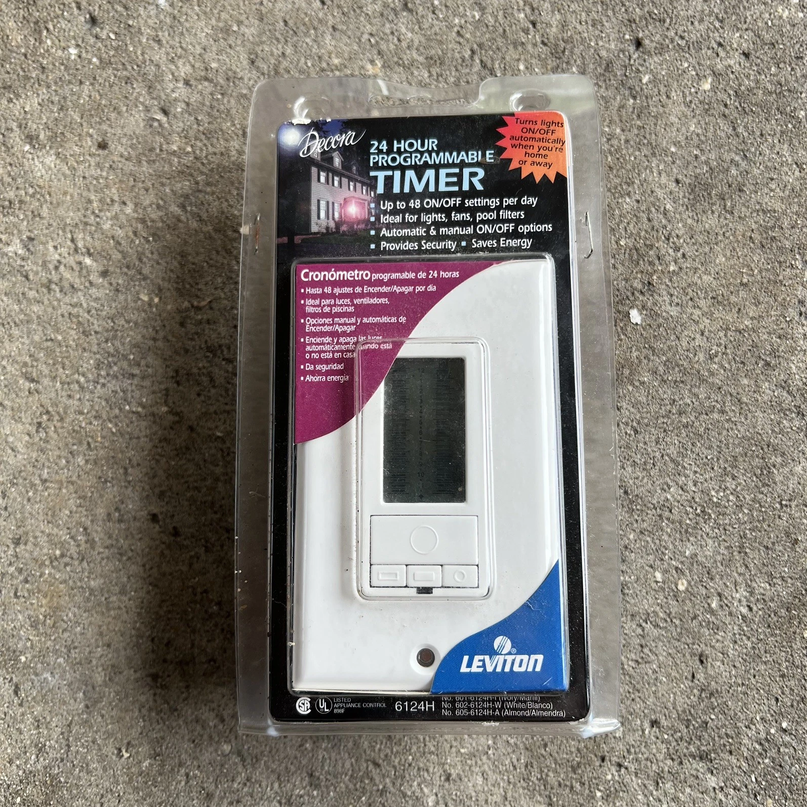 Leviton Decora LEV 6124H 24 Hour Programmable Timer White