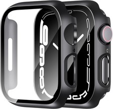 Hard PC Case for Apple Watch Series 7 8 9 41mm Glass Protector