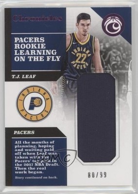 2017-18 Panini Chronicles Swatches Pink 80/99 TJ Leaf #CS-TJL Rookie RC 0en