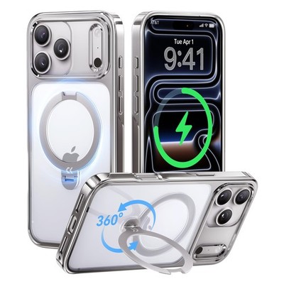 CASEKOO Glossy Silver Case for iPhone 17 Pro Max 6.9'', 2-Silver Aura