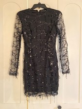 Pretty Little Thing Women's Black Sequin Bodycon Dress Size US 2